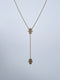 Yellow Gold Hamsa Lariat Necklace w/ Blue Sapphire